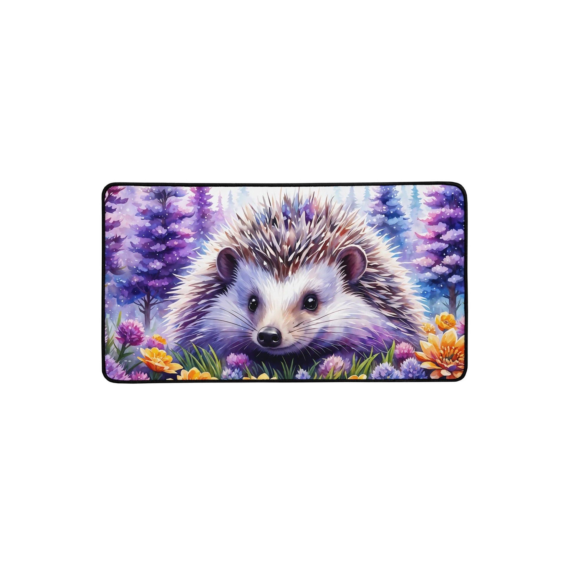 Hedgehog With Purple Trees Desk Mat - Mouse Pads - Discovery Co.