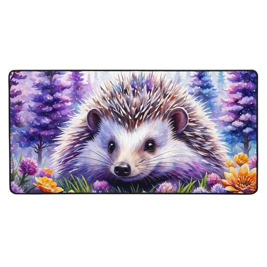 Hedgehog With Purple Trees Desk Mat - Mouse Pads - Discovery Co.