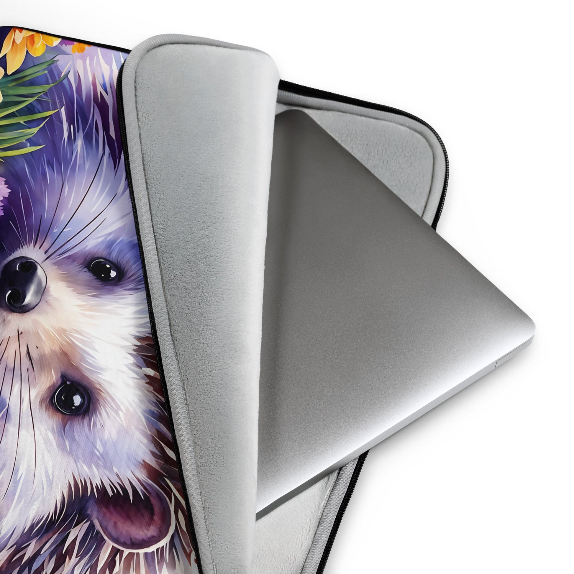 Hedgehog With Purple Trees Laptop Sleeve - Laptop Cases - Discovery Co.