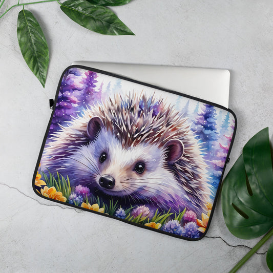 Hedgehog With Purple Trees Laptop Sleeve - Laptop Cases - Discovery Co.