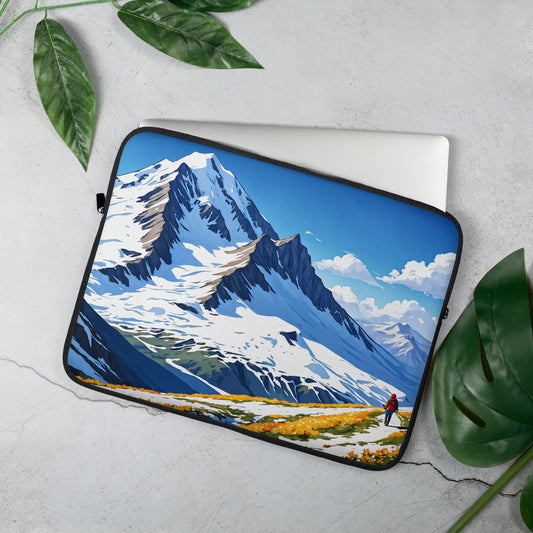 Hiking By Snowy Mountains Laptop Sleeve - Laptop Cases - Discovery Co.