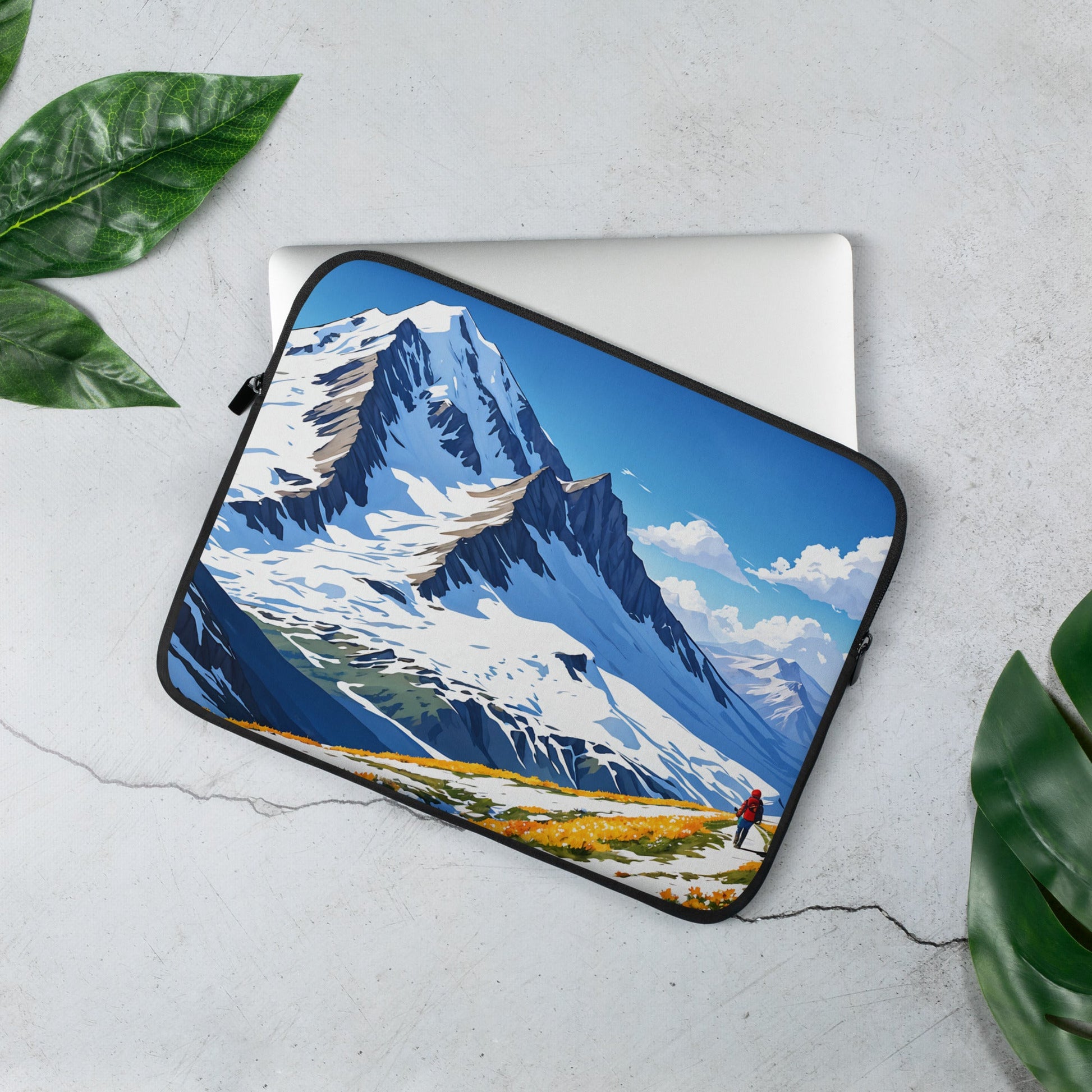 Hiking By Snowy Mountains Laptop Sleeve - Laptop Cases - Discovery Co.