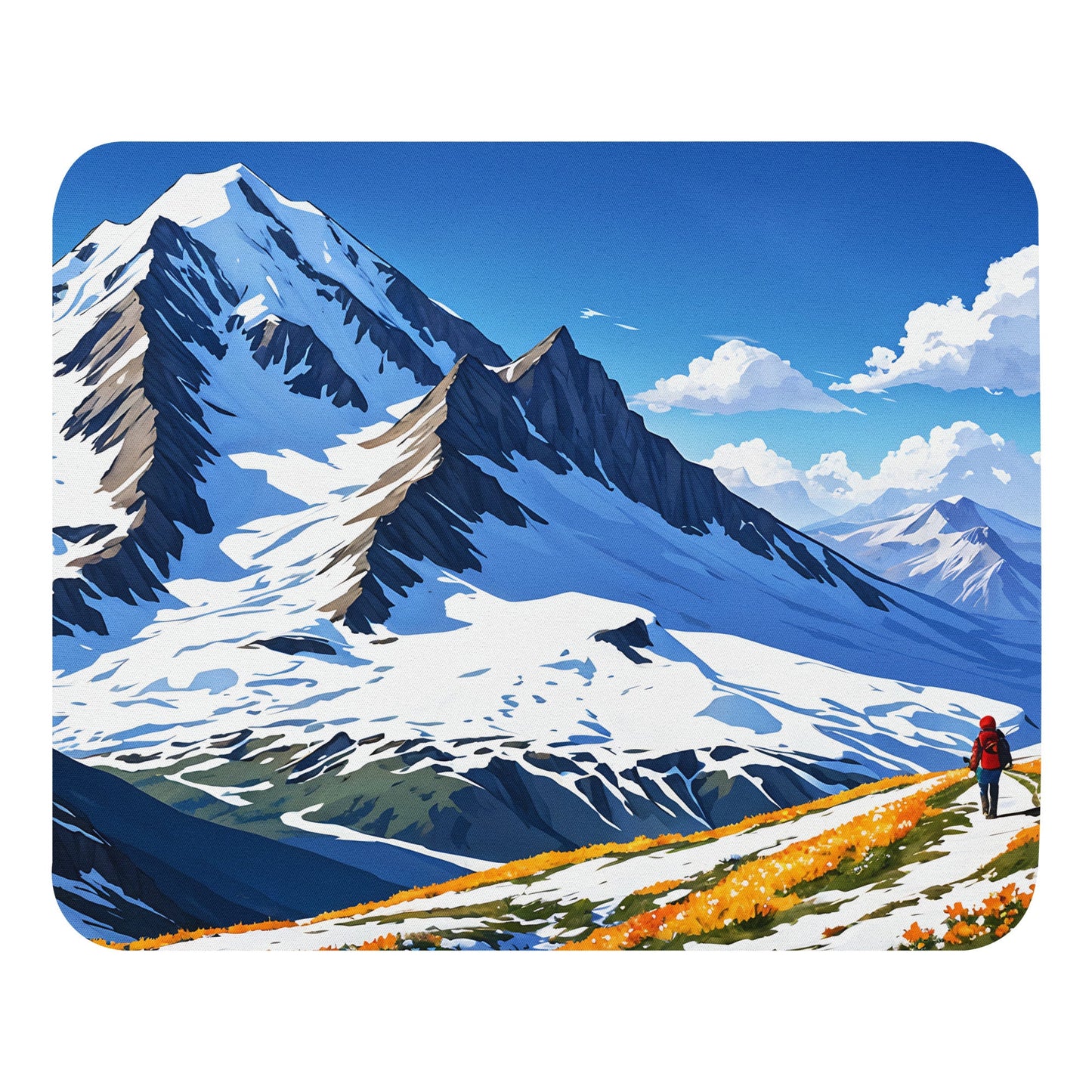 Hiking By Snowy Mountains Mouse Pad - Mouse Pads - Discovery Co.