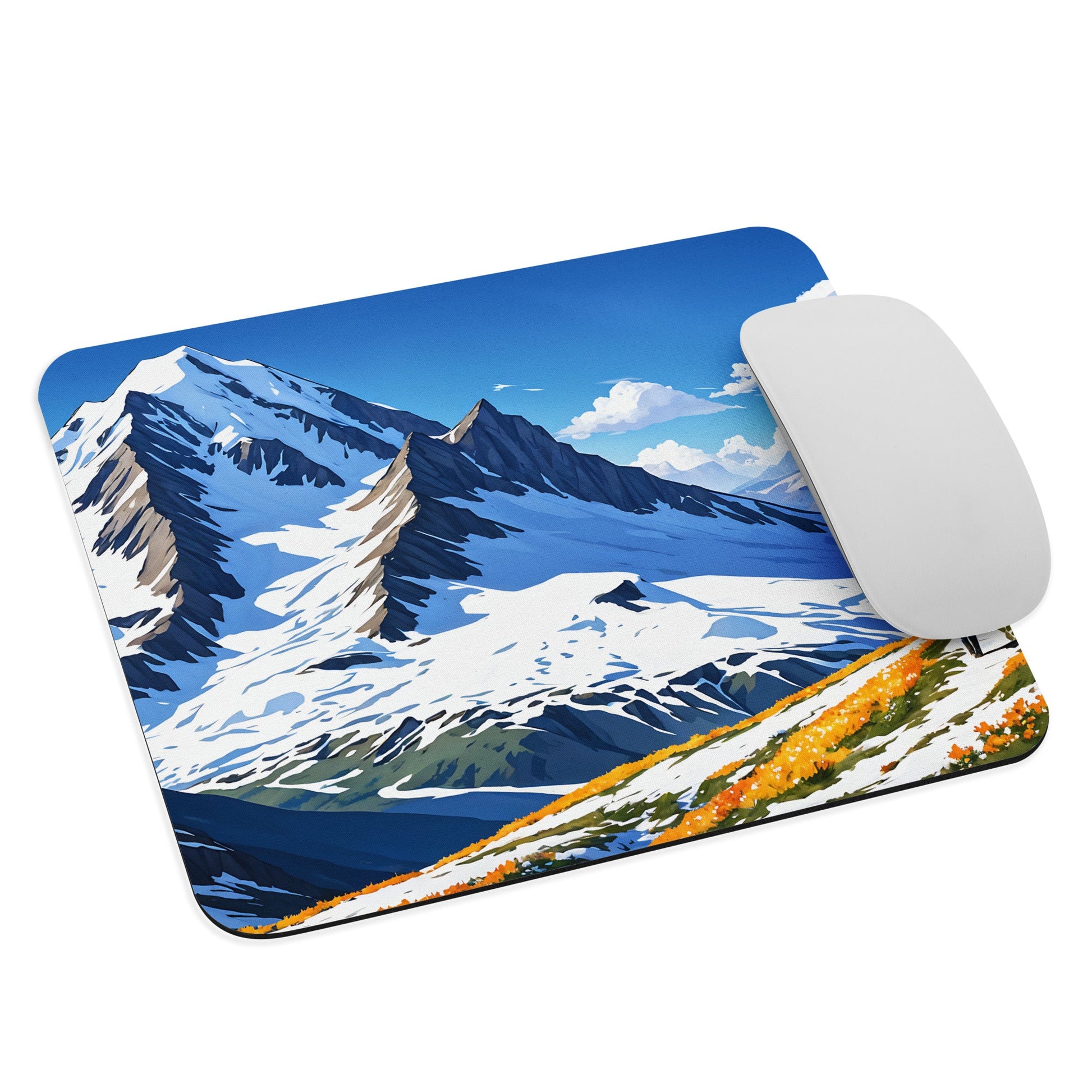 Hiking By Snowy Mountains Mouse Pad - Mouse Pads - Discovery Co.