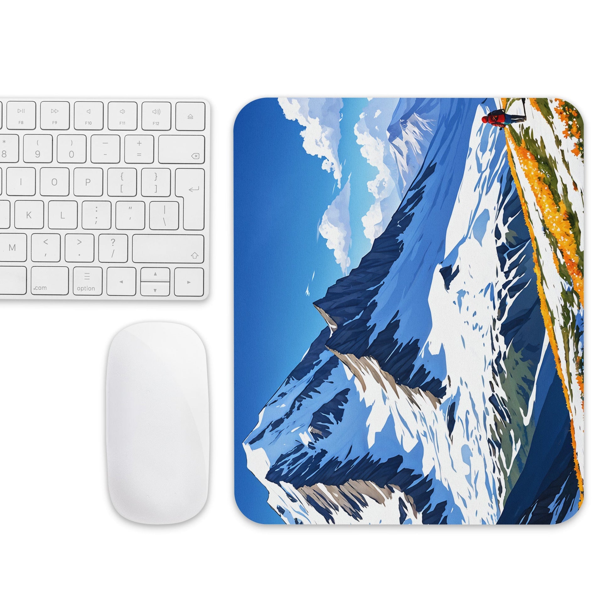 Hiking By Snowy Mountains Mouse Pad - Mouse Pads - Discovery Co.