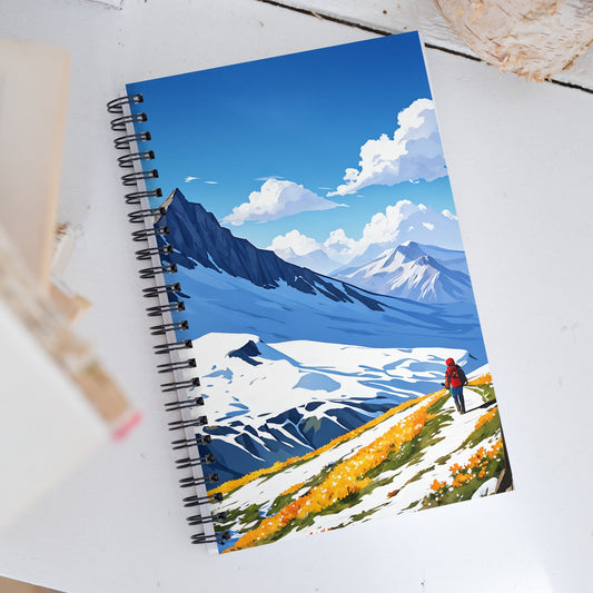 Hiking By Snowy Mountains Spiral Notebook - Spiral Notebooks - Discovery Co.