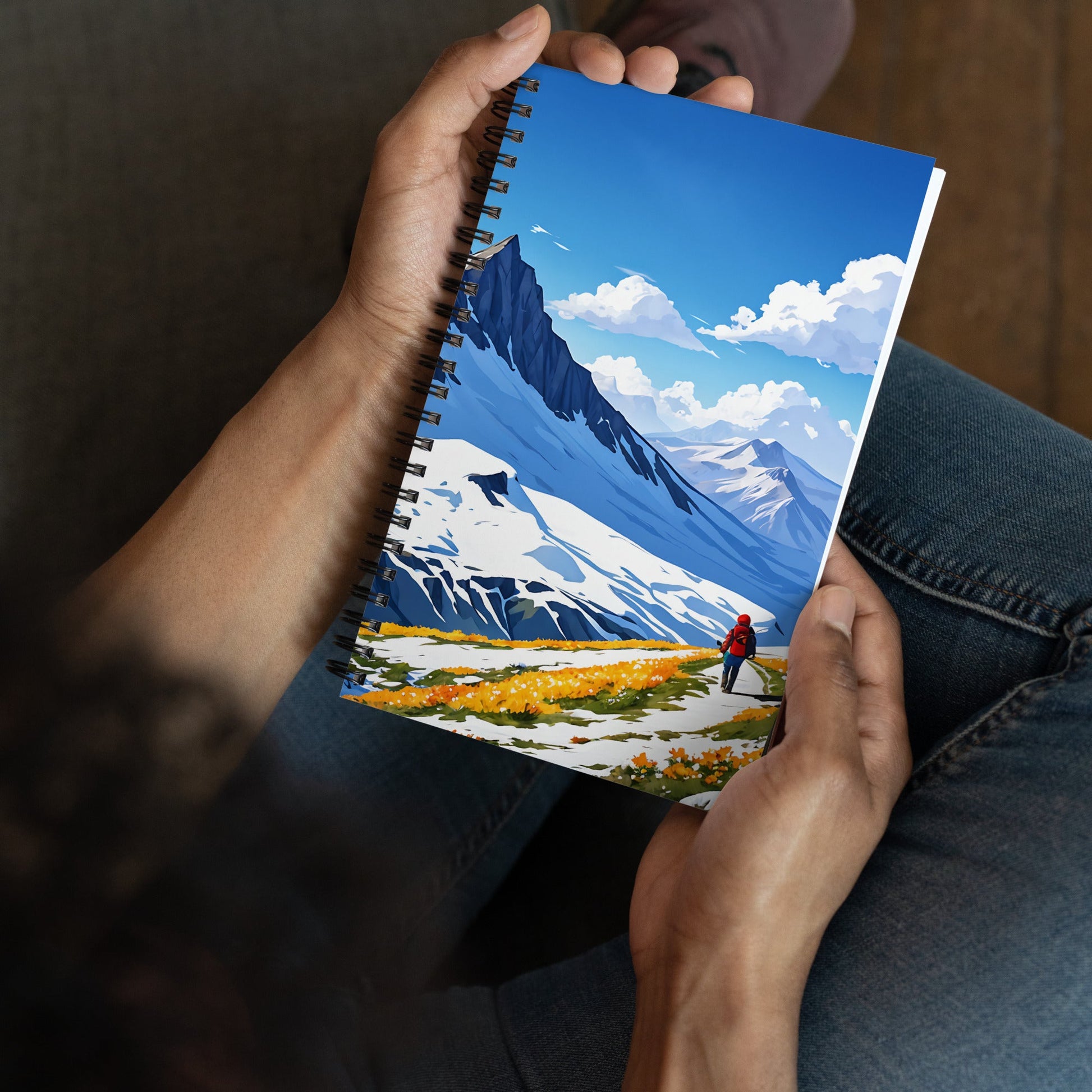 Hiking By Snowy Mountains Spiral Notebook - Spiral Notebooks - Discovery Co.