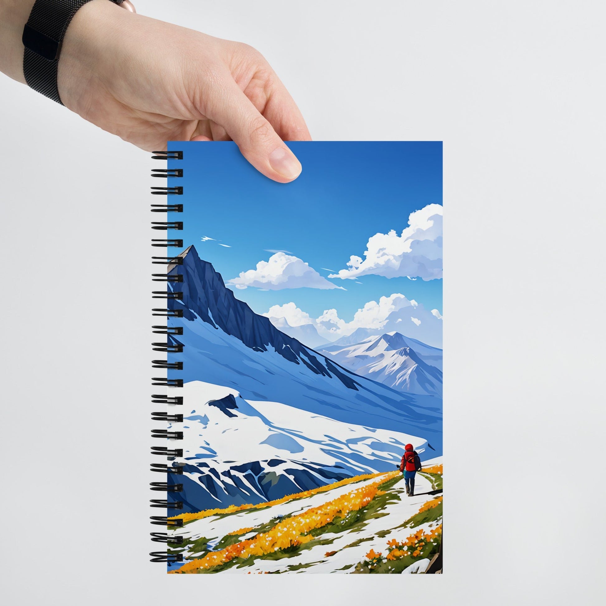 Hiking By Snowy Mountains Spiral Notebook - Spiral Notebooks - Discovery Co.