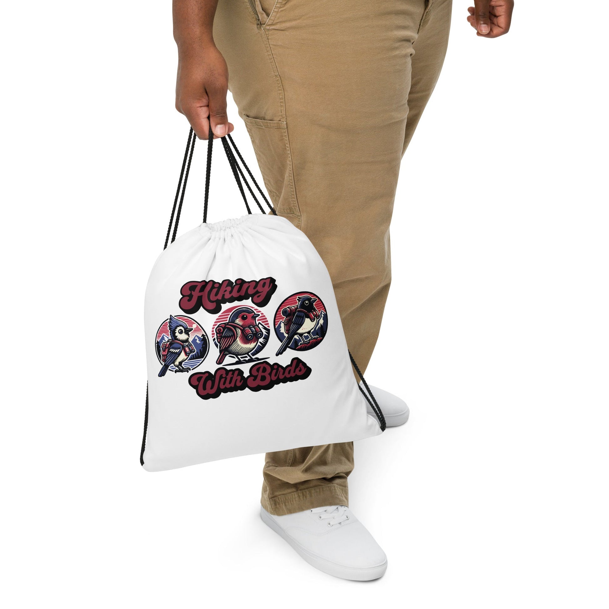 Hiking With Birds Drawstring Bag - Drawstring Bag - Discovery Co.