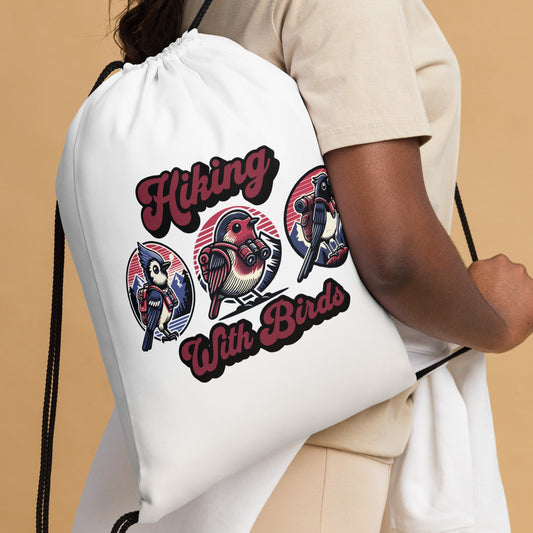 Hiking With Birds Drawstring Bag - Drawstring Bag - Discovery Co.