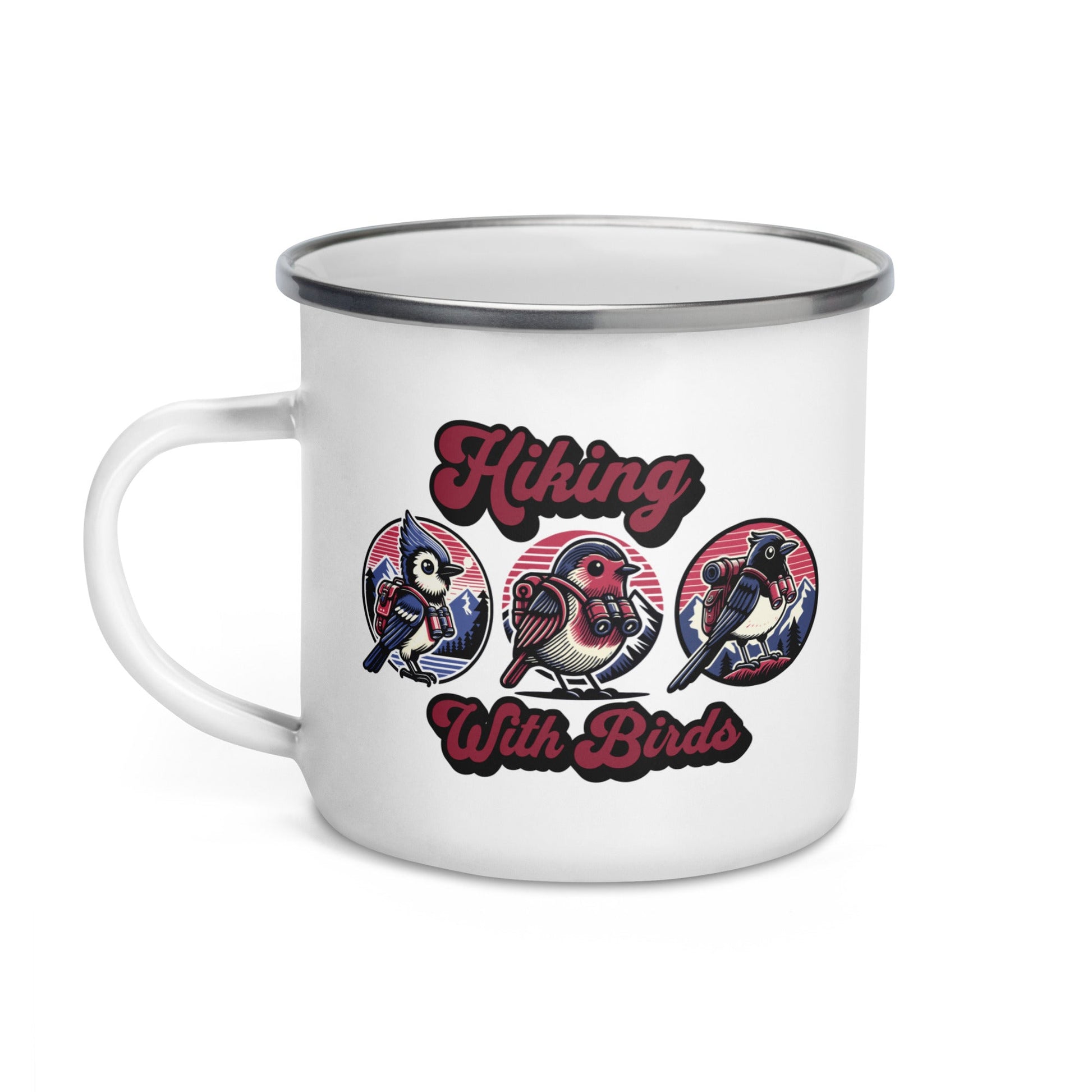 Hiking With Birds Enamel Mug - Mugs - Discovery Co.