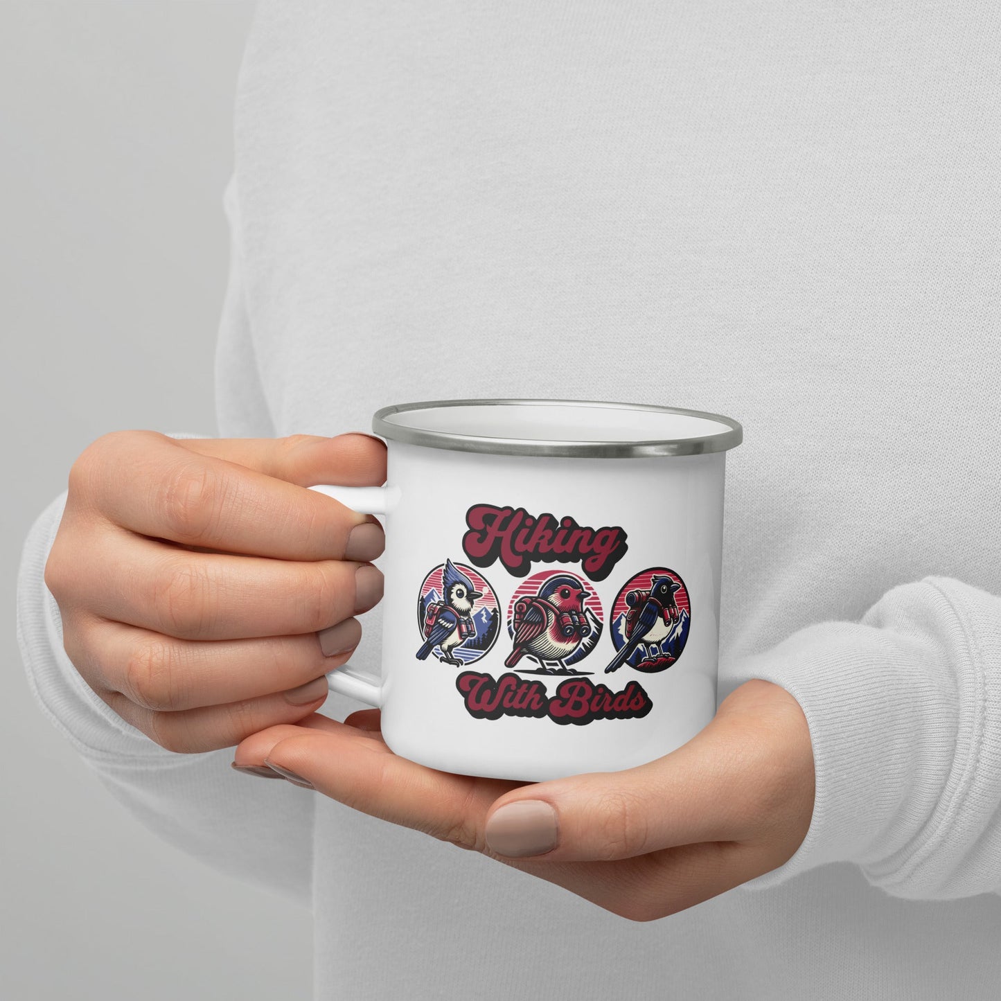 Hiking With Birds Enamel Mug - Mugs - Discovery Co.