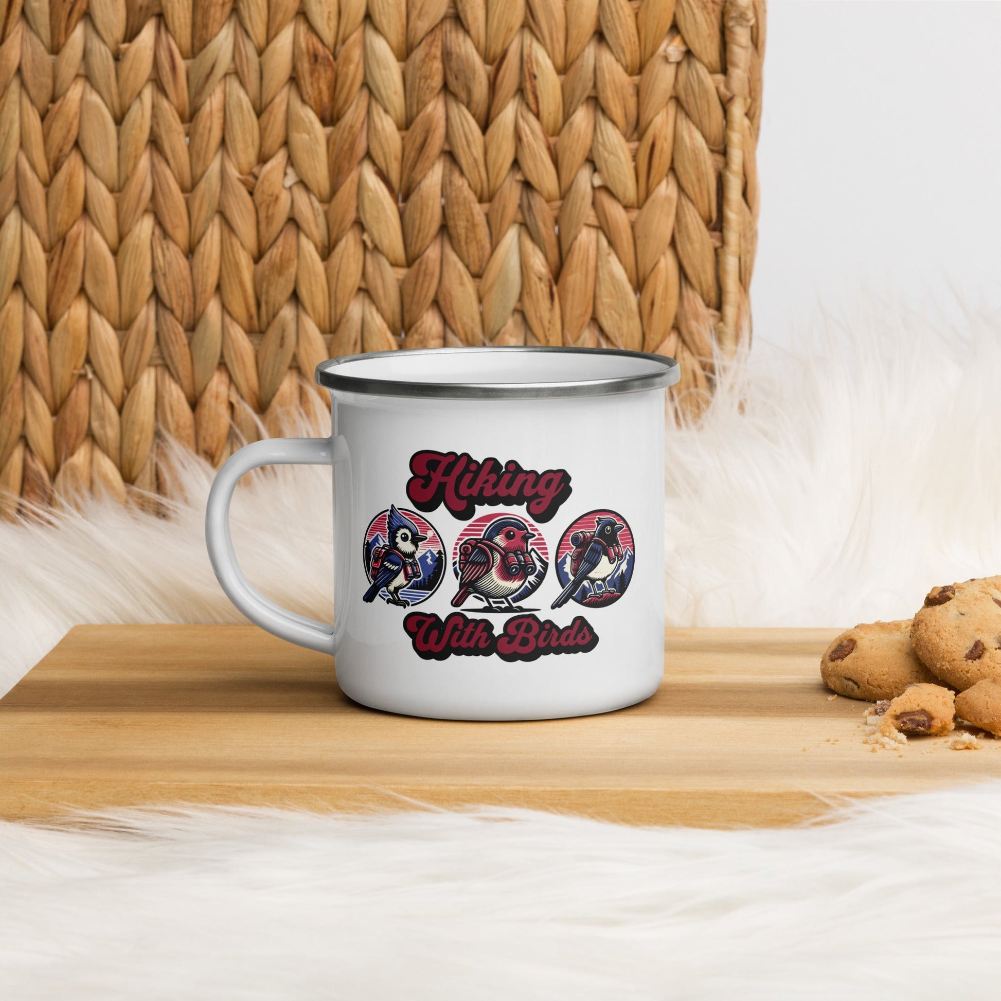 Hiking With Birds Enamel Mug - Mugs - Discovery Co.