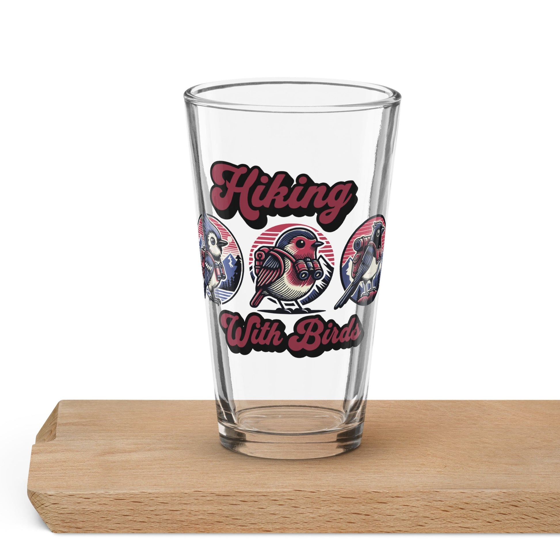 Hiking With Birds Pint Glass - Beer Glass - Discovery Co.