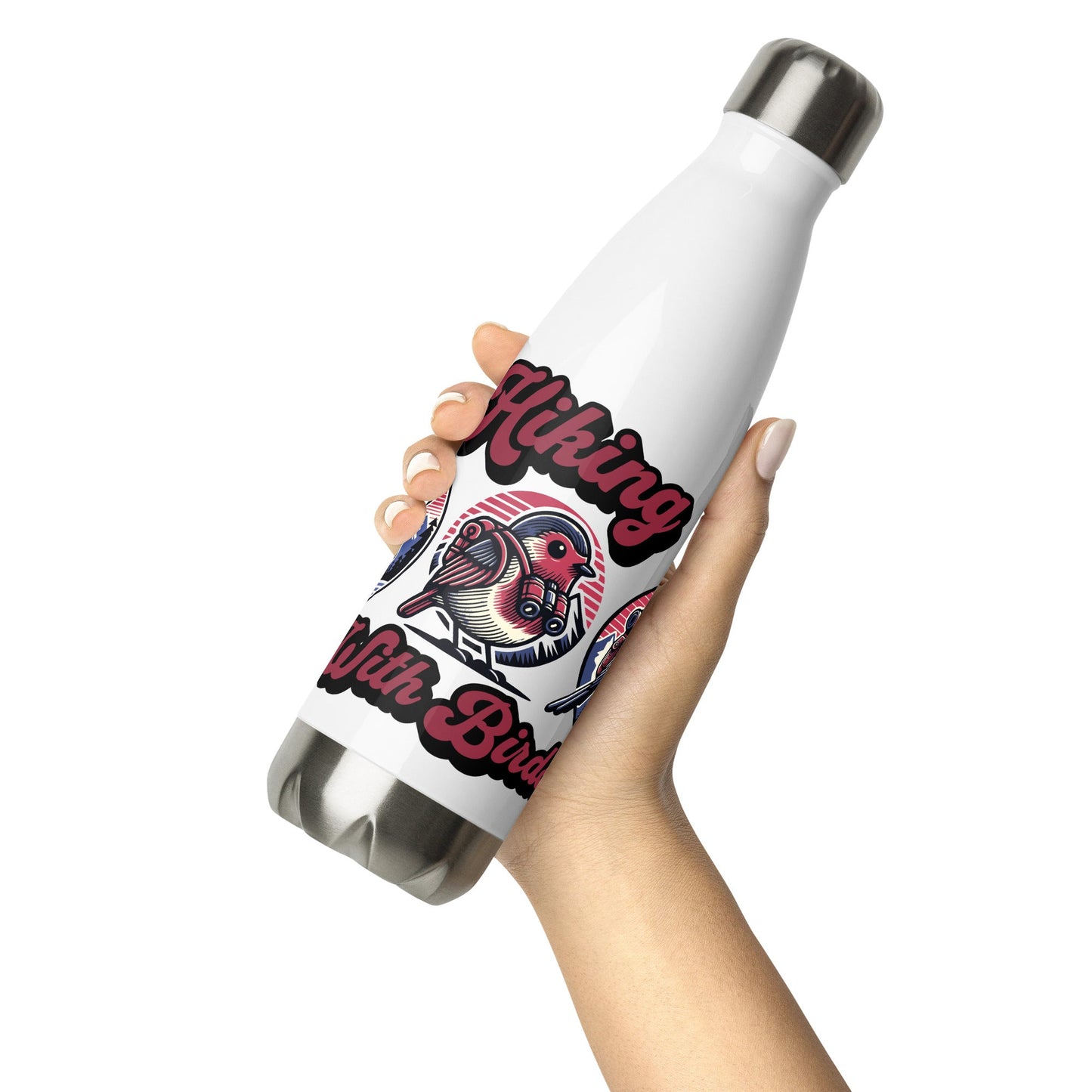 Hiking With Birds Stainless Steel Water Bottle - Stainless Steel Water Bottle - Discovery Co.