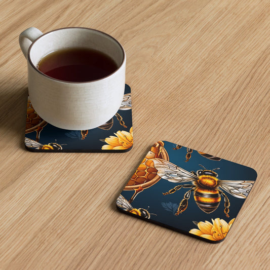 Honey Bee Cork-back Coaster - Coasters - Discovery Co.