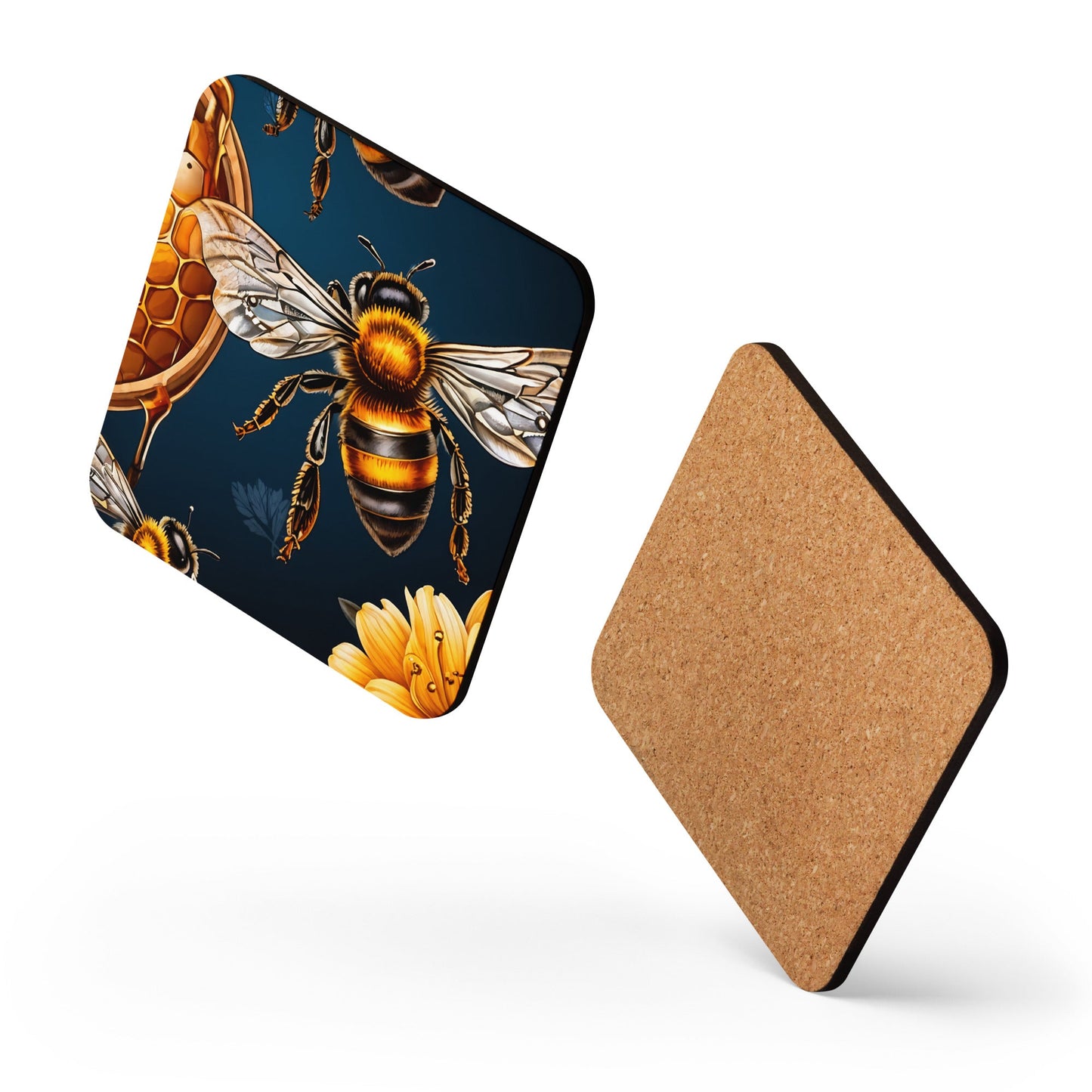 Honey Bee Cork-back Coaster - Coasters - Discovery Co.