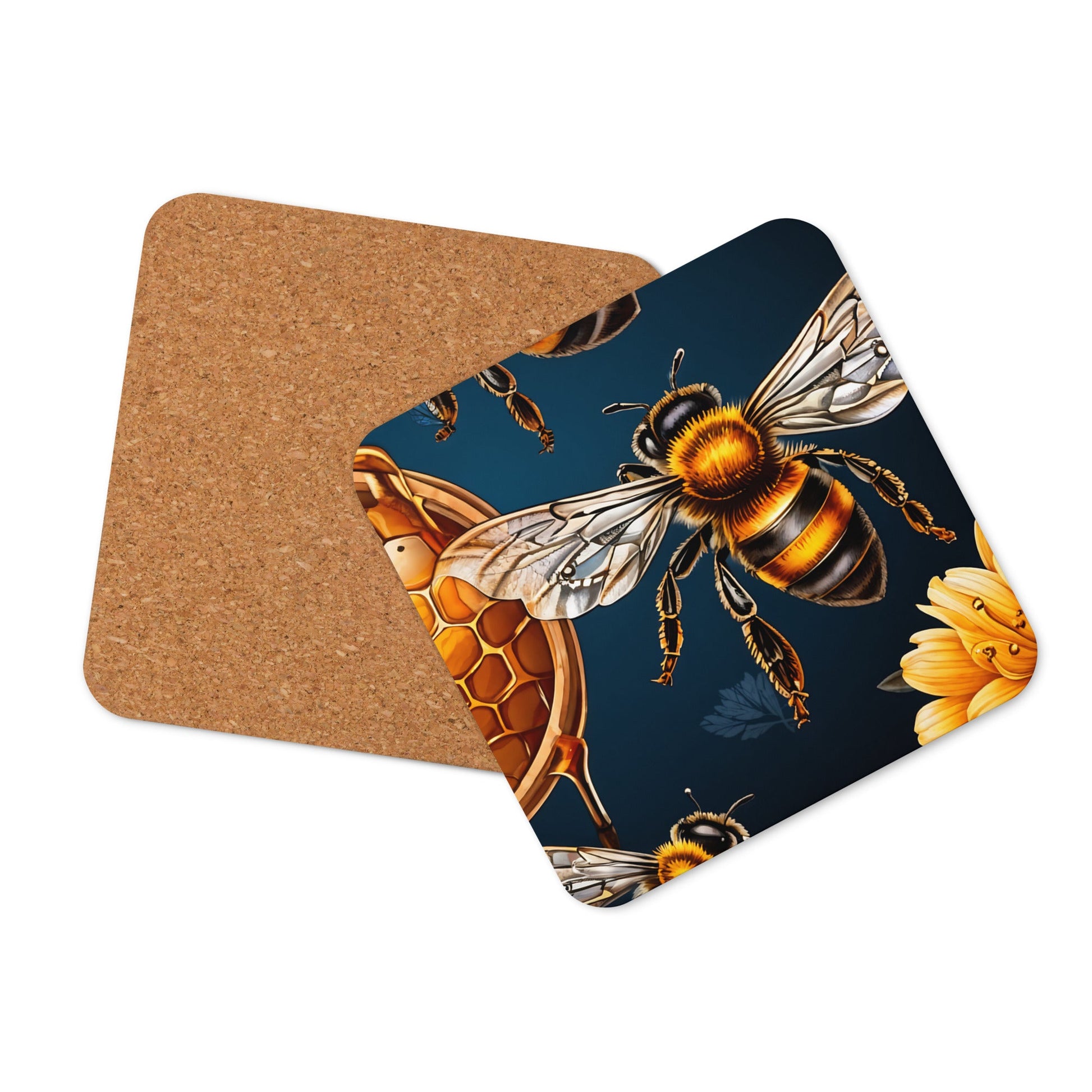 Honey Bee Cork-back Coaster - Coasters - Discovery Co.