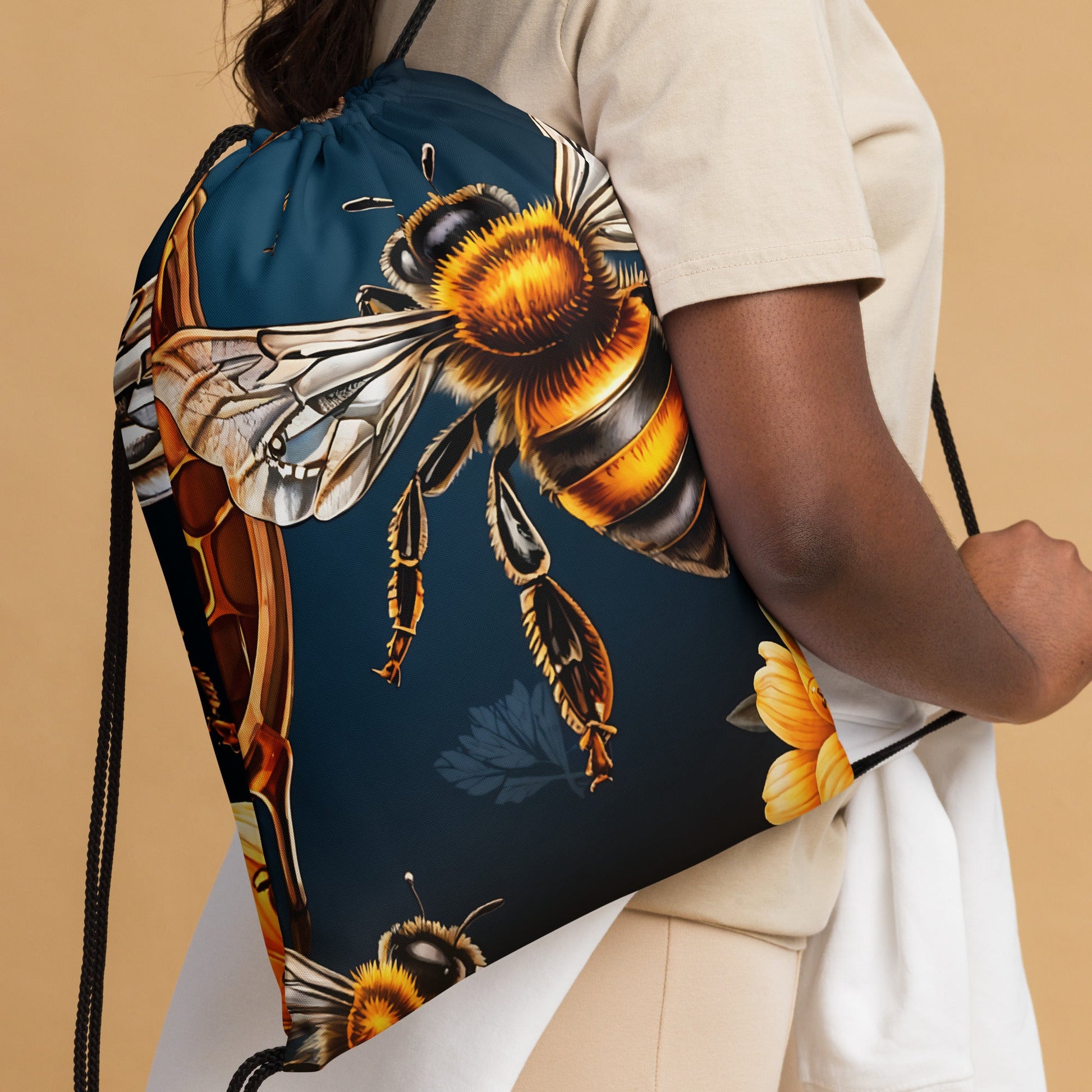 Honey Bee Drawstring Bag - Drawstring Bag - Discovery Co.