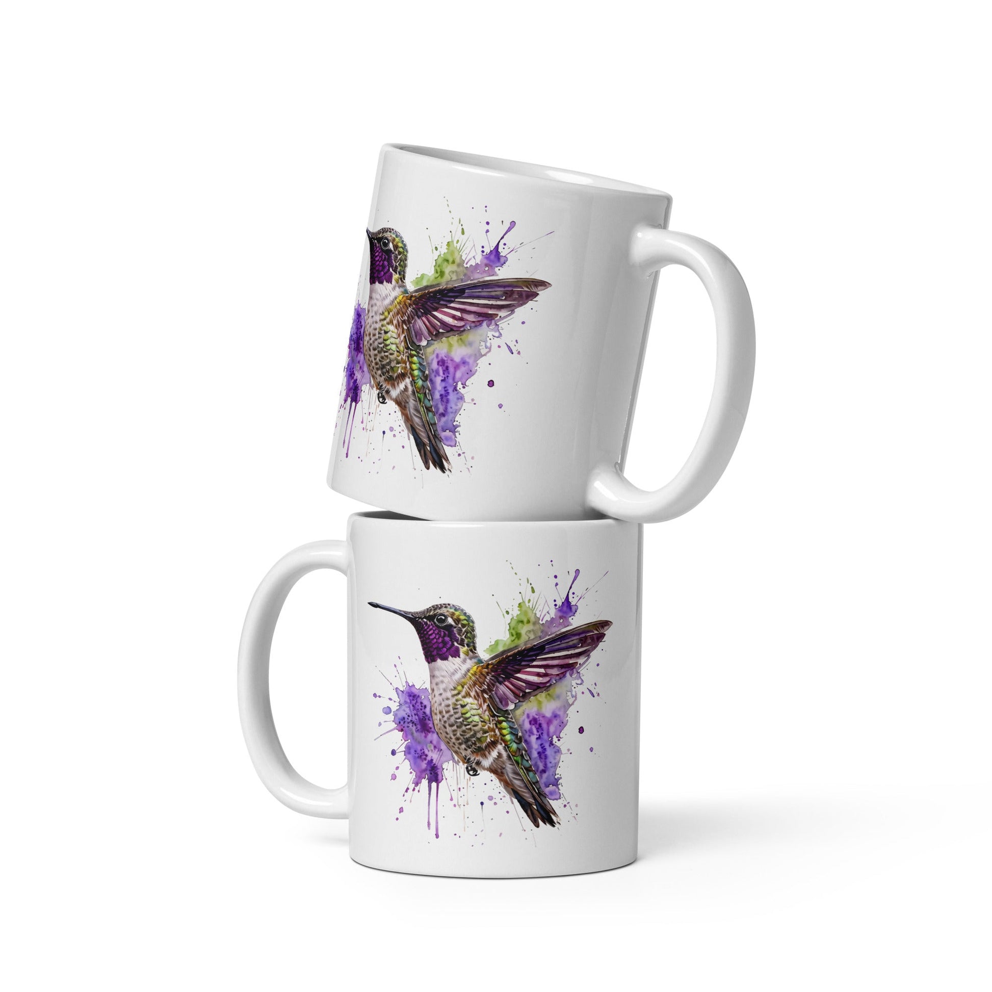 Humming Bird White Glossy Mug (11 oz. 15 oz, 20 oz) - Mugs - Discovery Co.