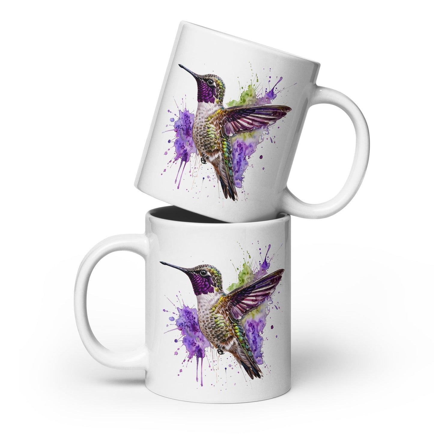 Humming Bird White Glossy Mug (11 oz. 15 oz, 20 oz) - Mugs - Discovery Co.
