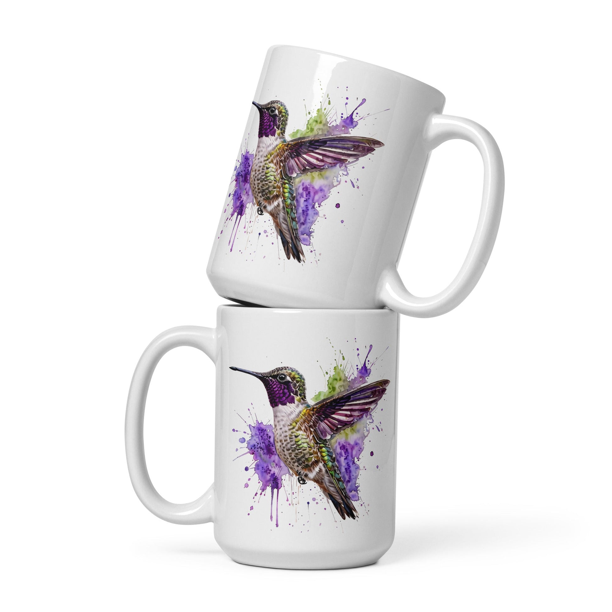 Humming Bird White Glossy Mug (11 oz. 15 oz, 20 oz) - Mugs - Discovery Co.