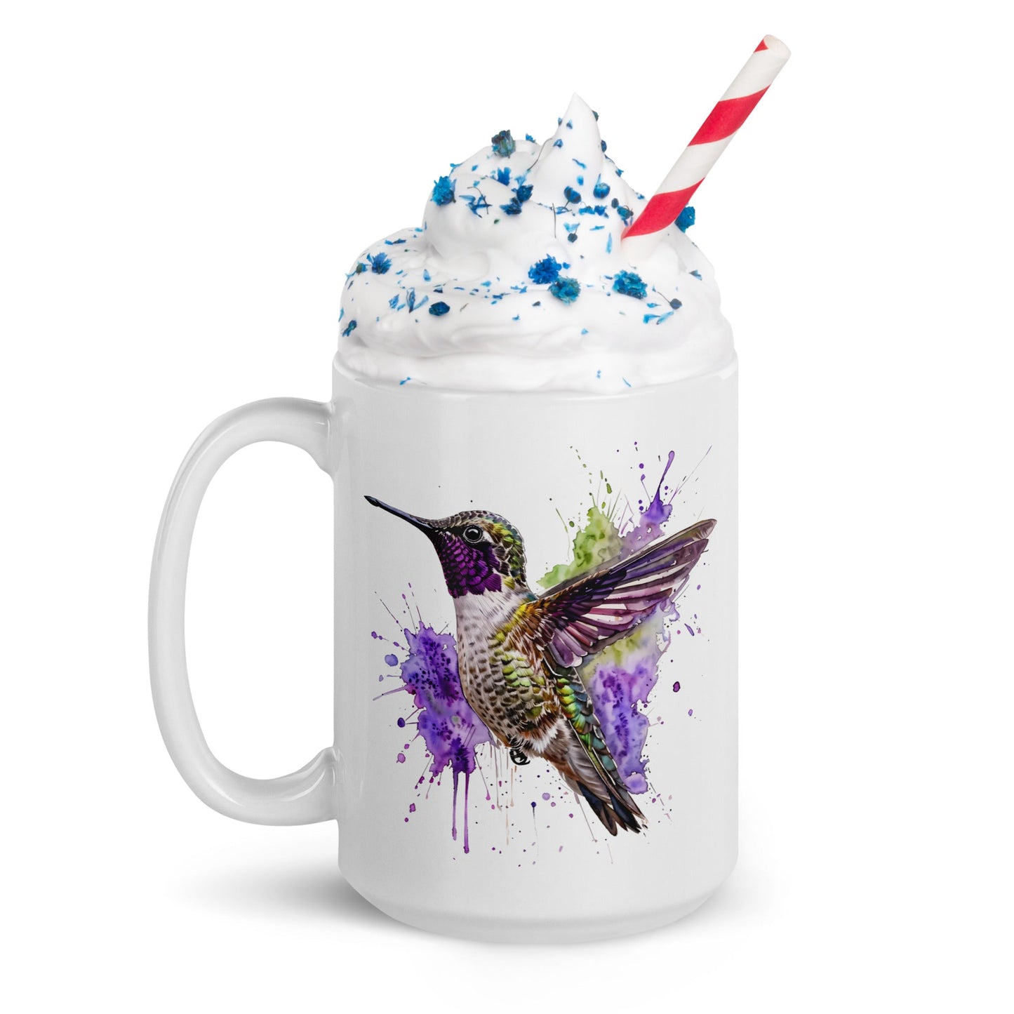 Humming Bird White Glossy Mug (11 oz. 15 oz, 20 oz) - Mugs - Discovery Co.