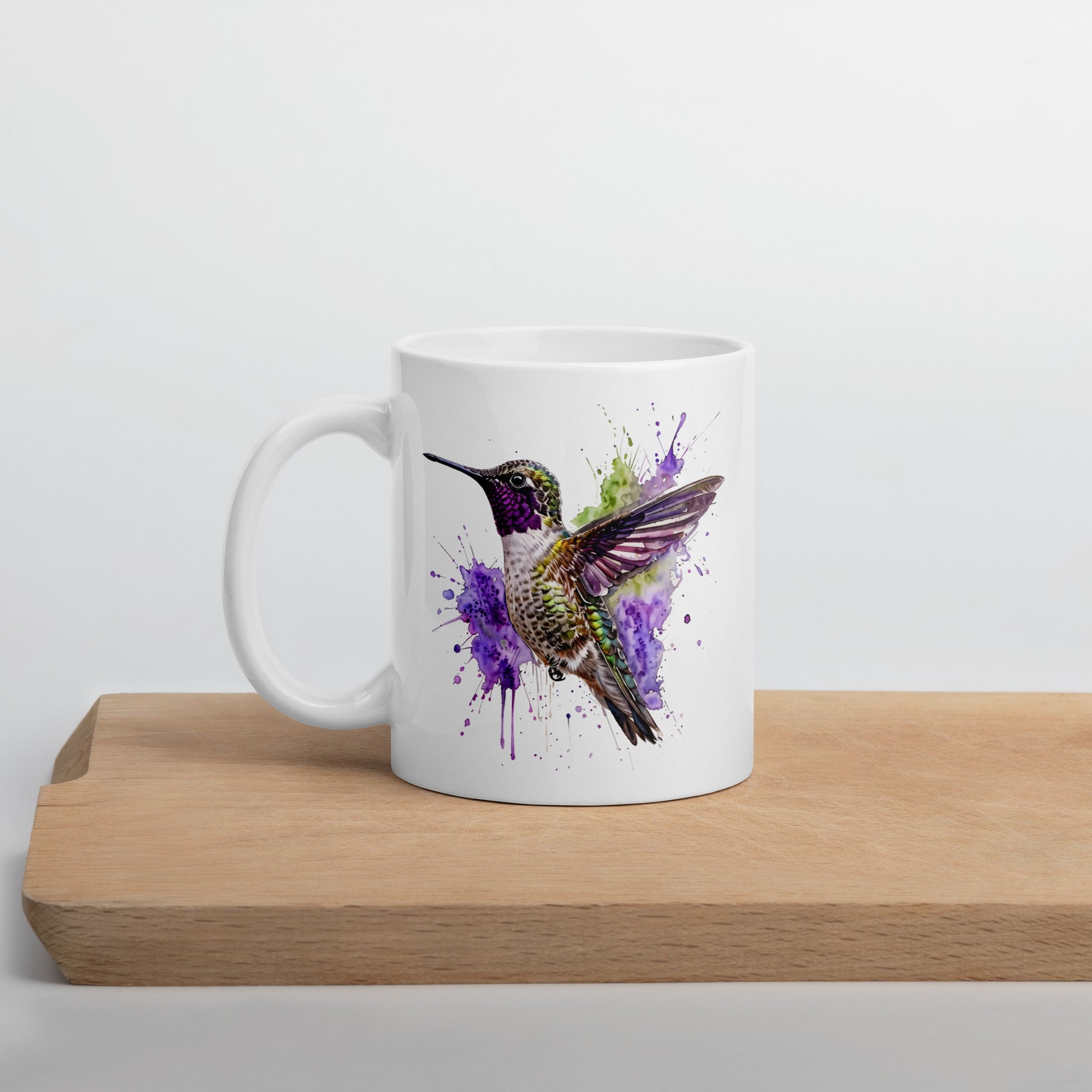 Humming Bird White Glossy Mug (11 oz. 15 oz, 20 oz) - Mugs - Discovery Co.