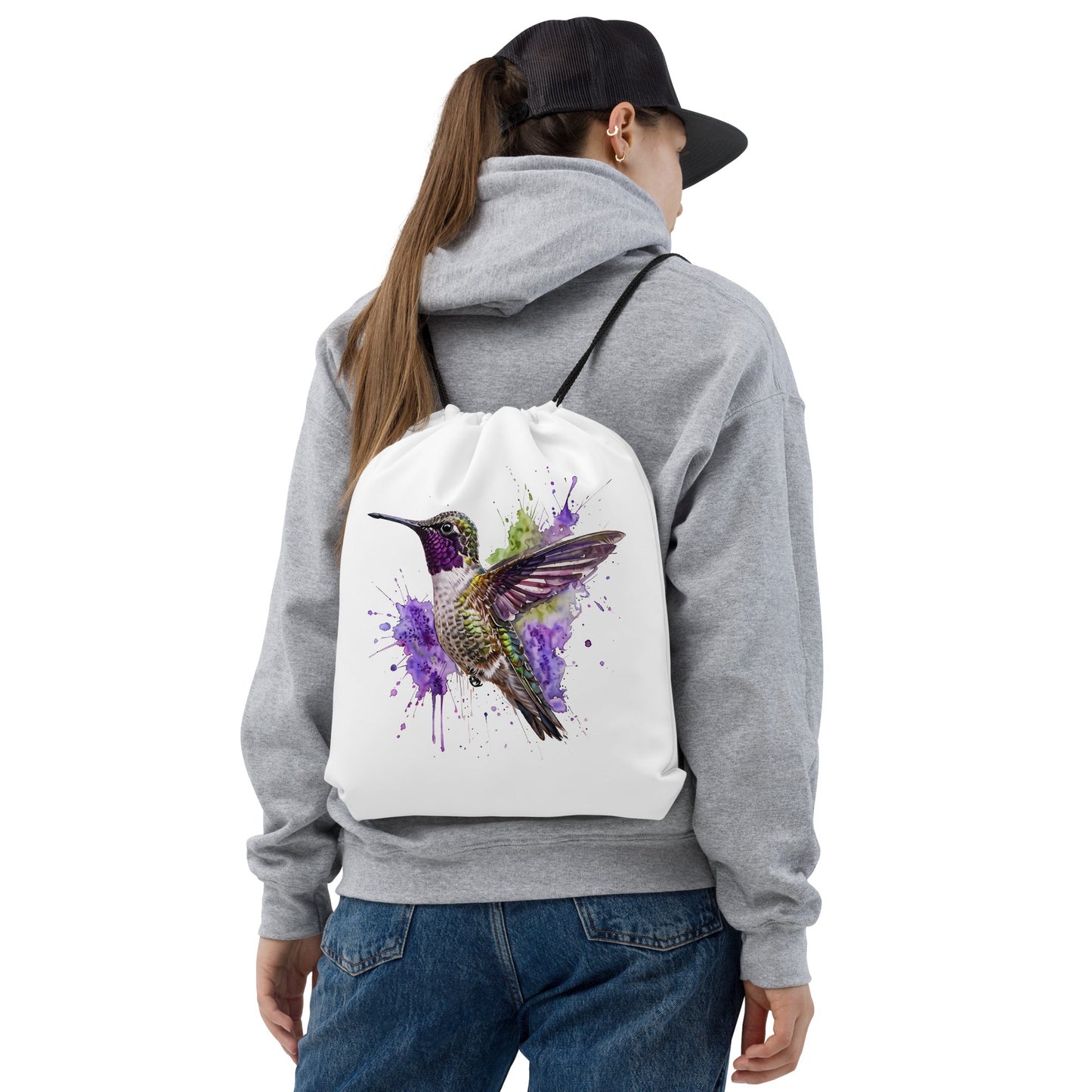 Hummingbird Drawstring Bag - Drawstring Bag - Discovery Co.