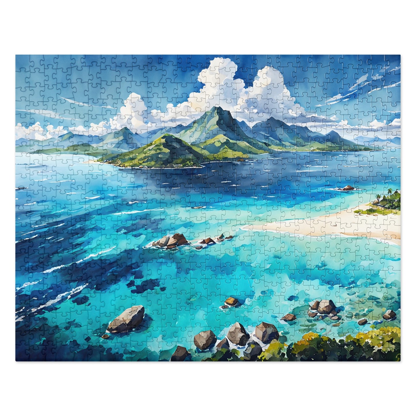 Island Watercolor Jigsaw Puzzle - Puzzle - Discovery Co.