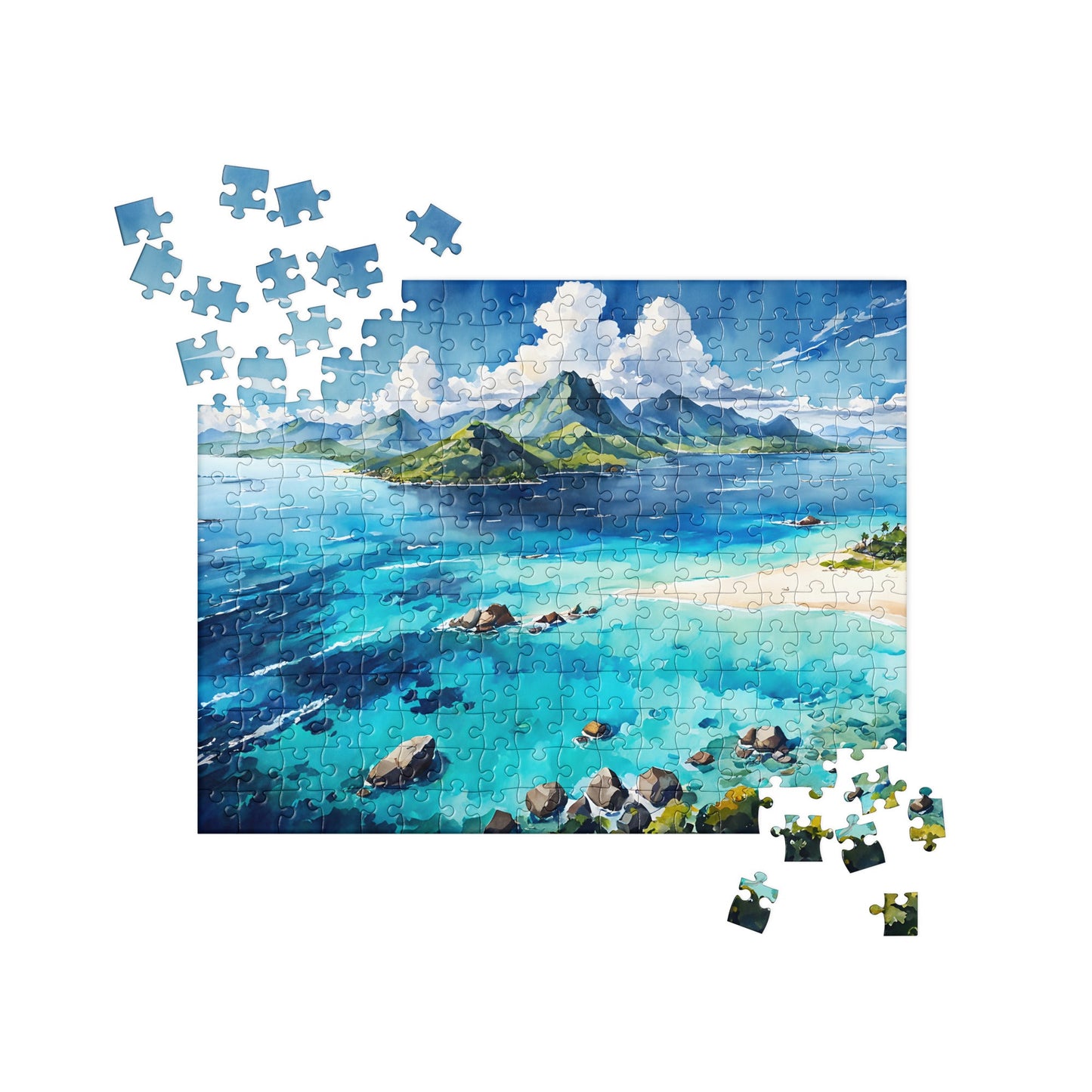 Island Watercolor Jigsaw Puzzle - Puzzle - Discovery Co.