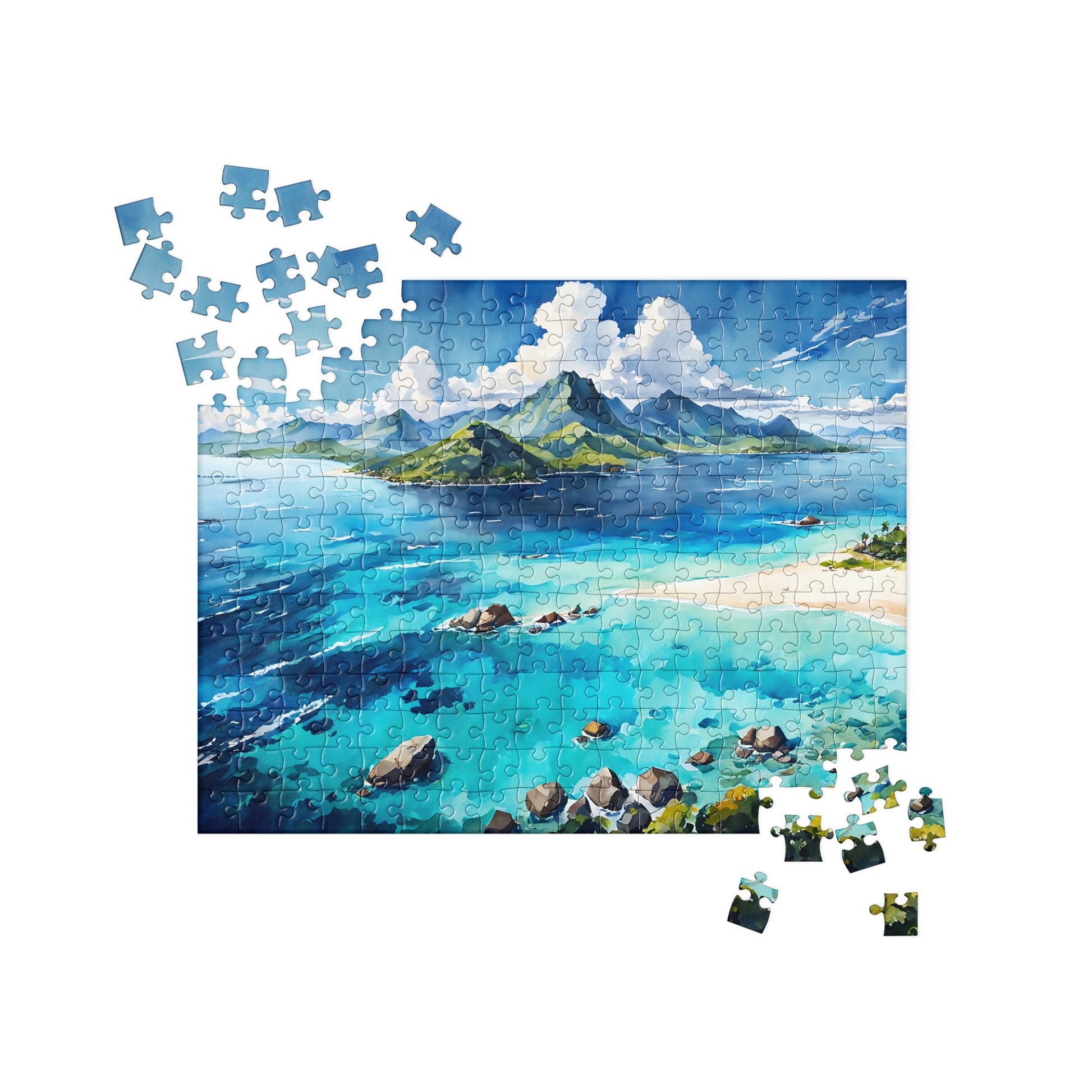 Island Watercolor Jigsaw Puzzle - Puzzle - Discovery Co.