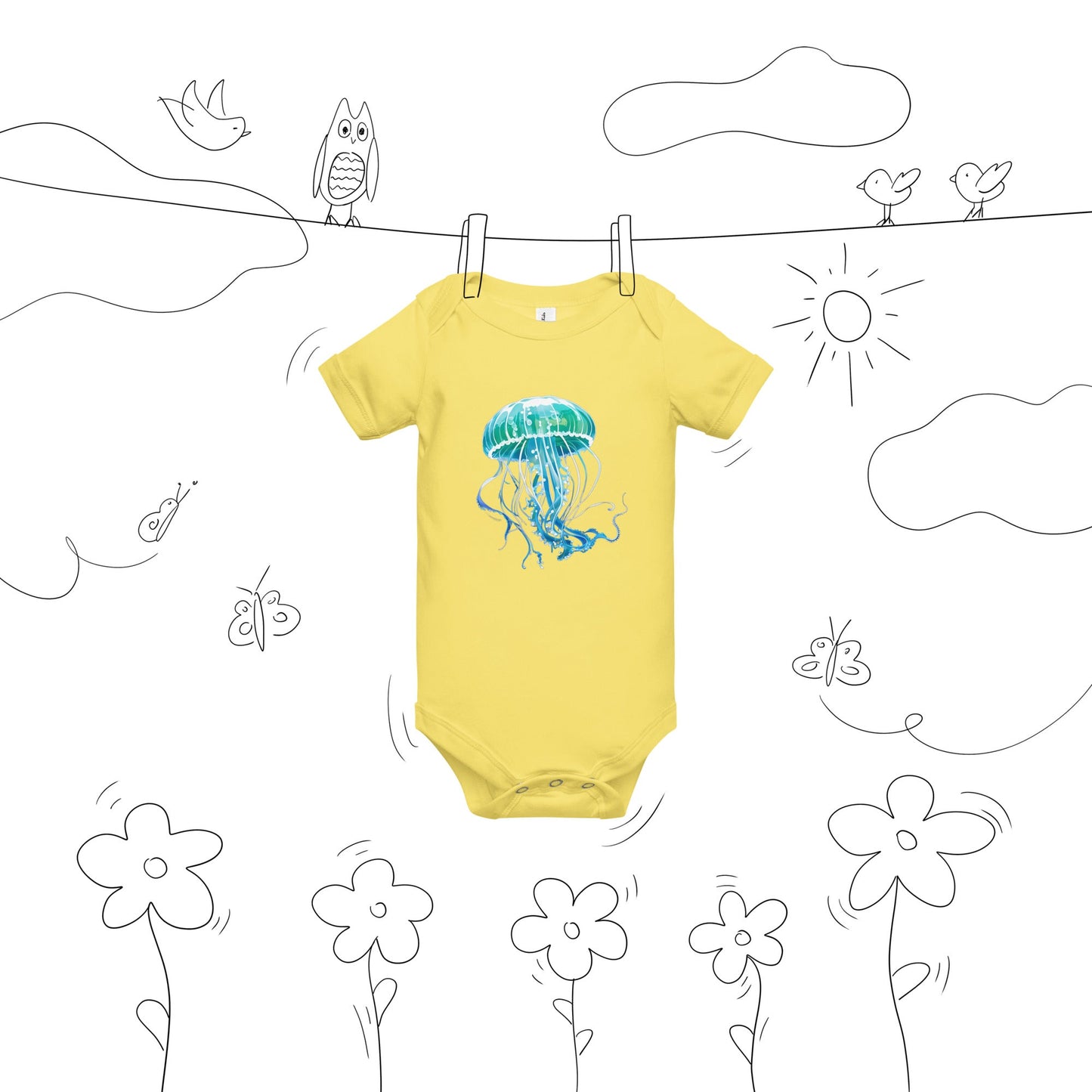 Jellyfish Baby Short Sleeve One Piece - Baby & Toddler Apparel - Discovery Co.