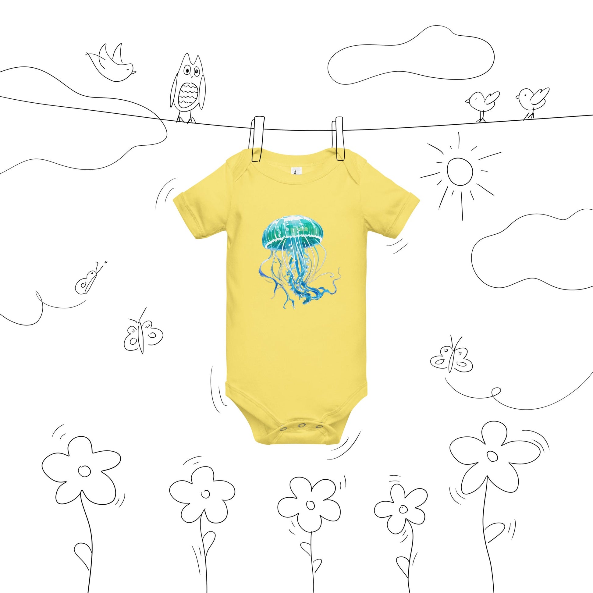 Jellyfish Baby Short Sleeve One Piece - Baby & Toddler Apparel - Discovery Co.