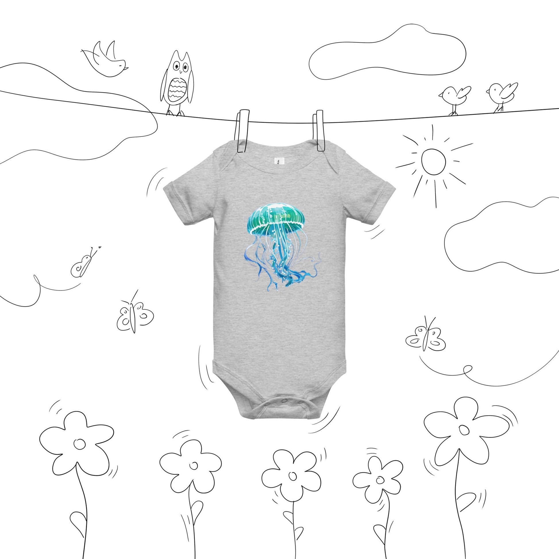 Jellyfish Baby Short Sleeve One Piece - Baby & Toddler Apparel - Discovery Co.