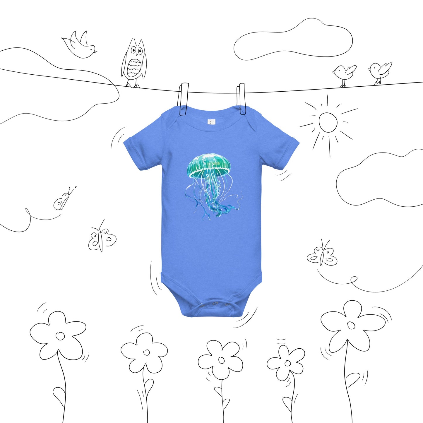 Jellyfish Baby Short Sleeve One Piece - Baby & Toddler Apparel - Discovery Co.