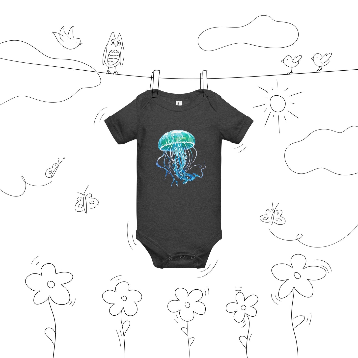 Jellyfish Baby Short Sleeve One Piece - Baby & Toddler Apparel - Discovery Co.