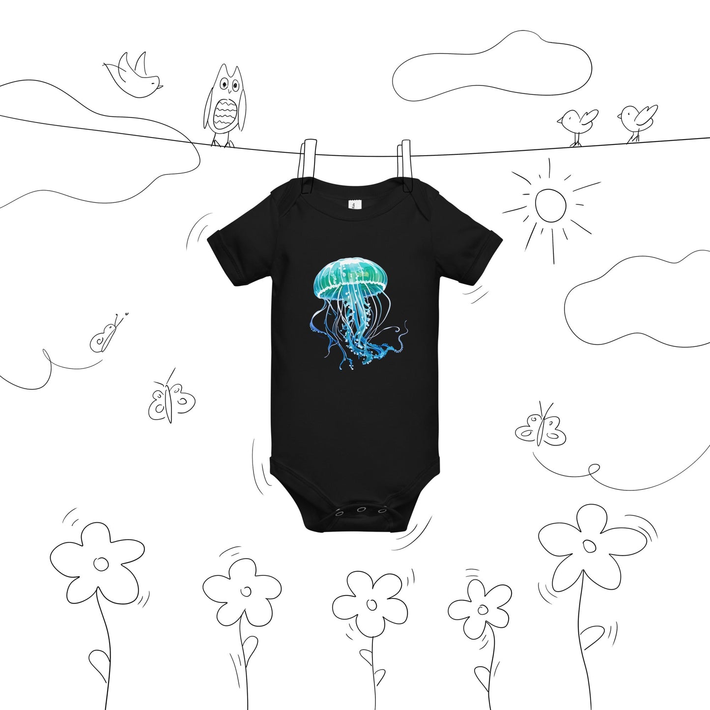 Jellyfish Baby Short Sleeve One Piece - Baby & Toddler Apparel - Discovery Co.