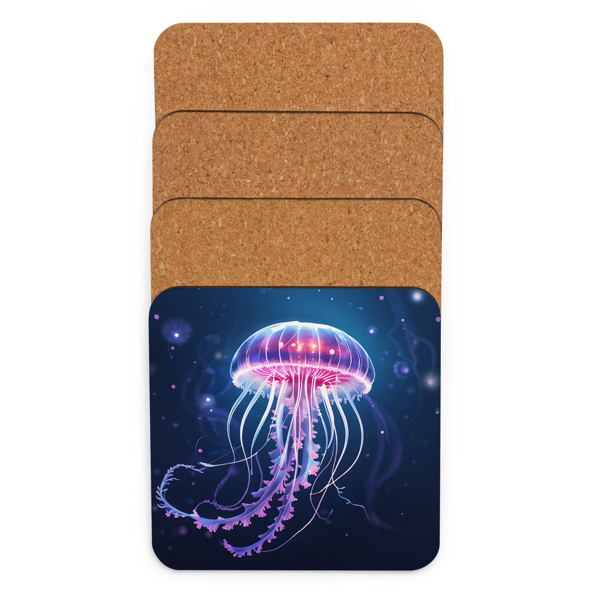 Jellyfish Cork - back Coaster - Coasters - Discovery Co.