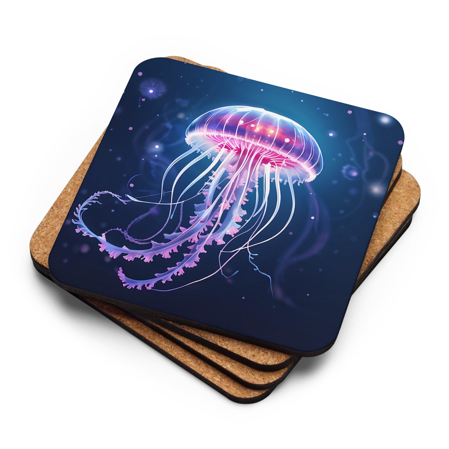 Jellyfish Cork - back Coaster - Coasters - Discovery Co.