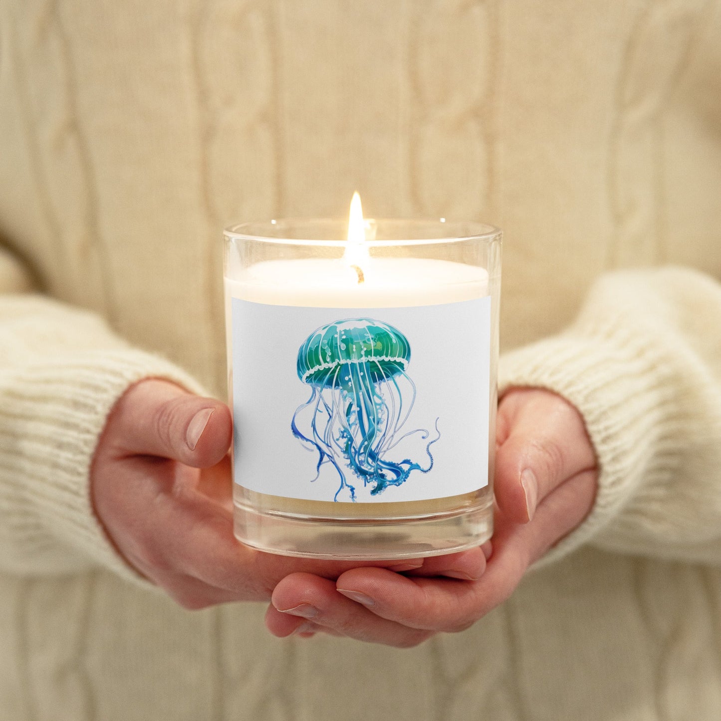 Jellyfish Glass Jar Soy Wax Candle - Candles - Discovery Co.