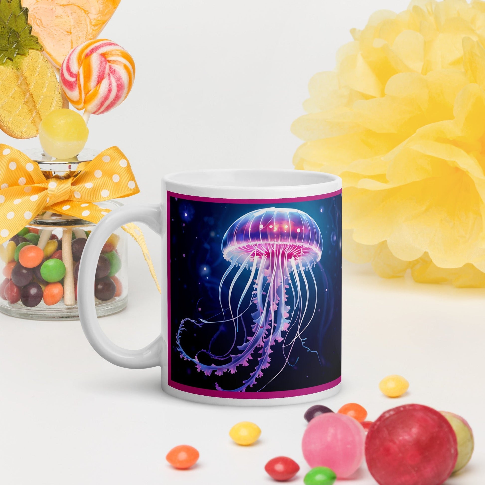 Jellyfish White Glossy Mug (11 oz, 15 oz, 20 oz) - Mugs - Discovery Co.
