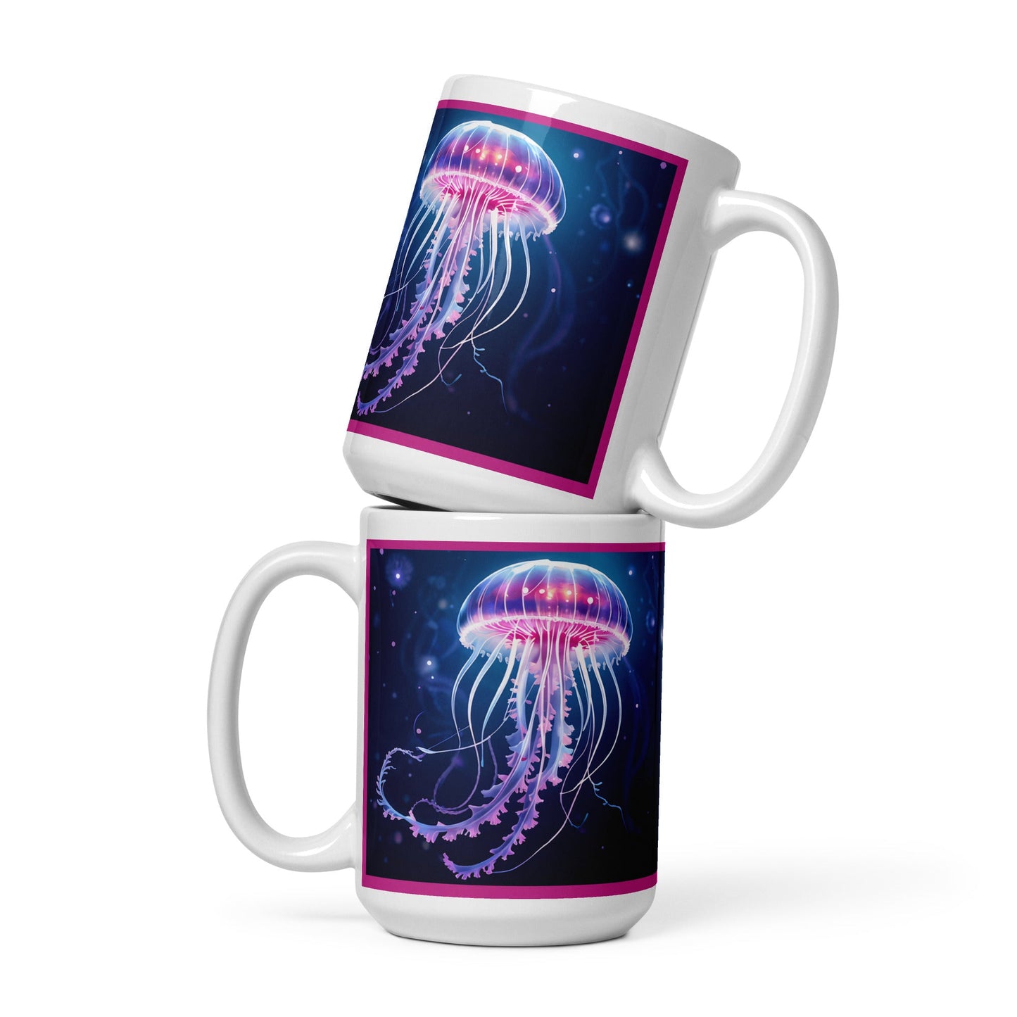 Jellyfish White Glossy Mug (11 oz, 15 oz, 20 oz) - Mugs - Discovery Co.