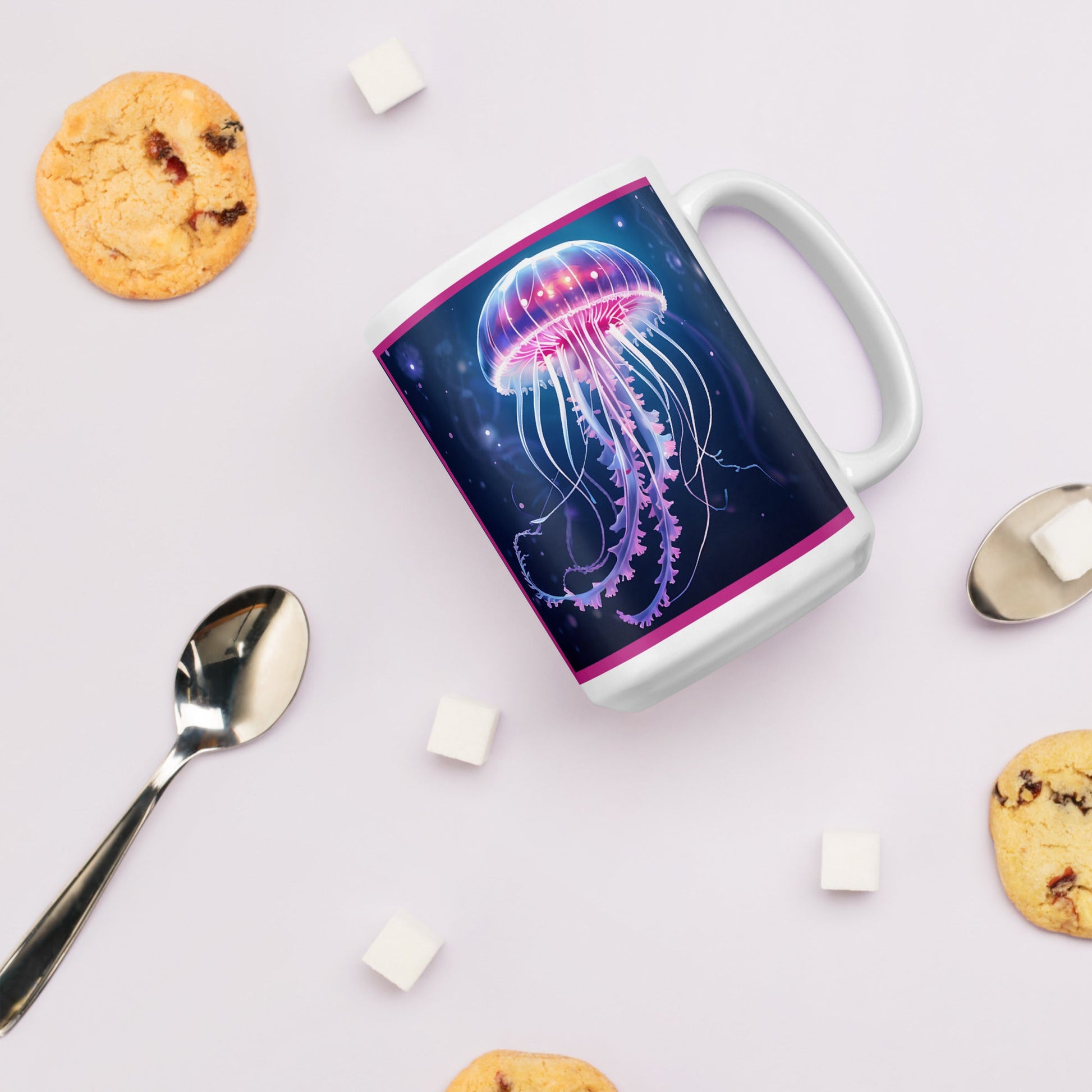 Jellyfish White Glossy Mug (11 oz, 15 oz, 20 oz) - Mugs - Discovery Co.