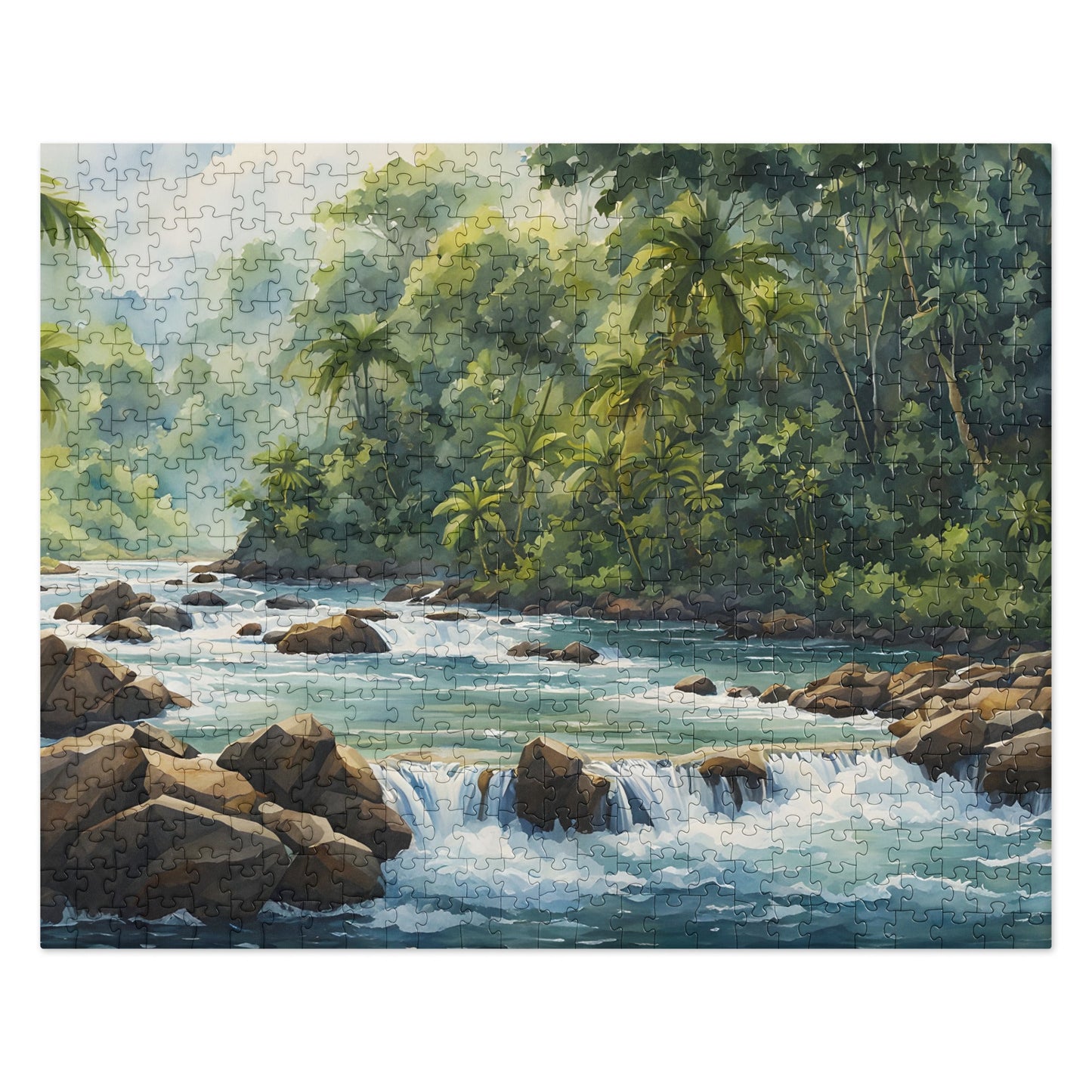 Jungle River Watercolor Jigsaw Puzzle - Puzzle - Discovery Co.
