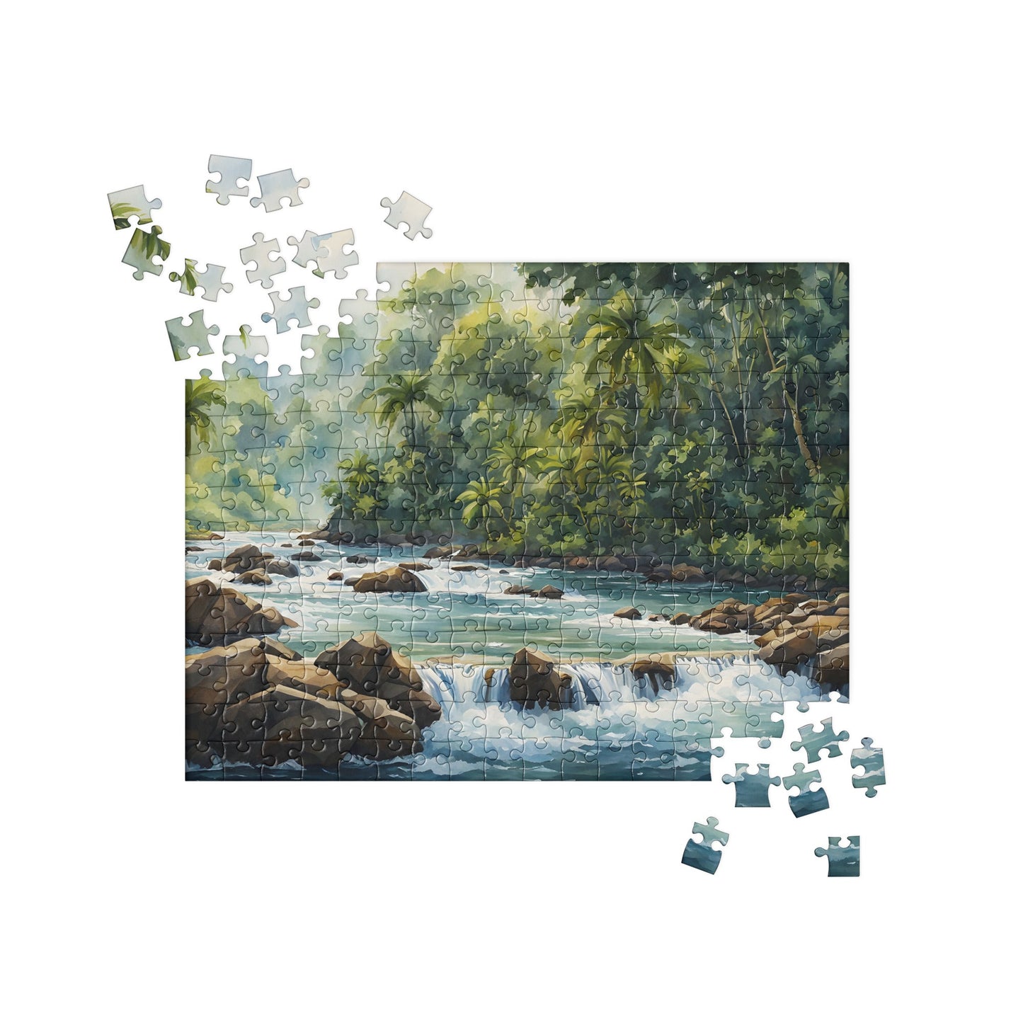 Jungle River Watercolor Jigsaw Puzzle - Puzzle - Discovery Co.