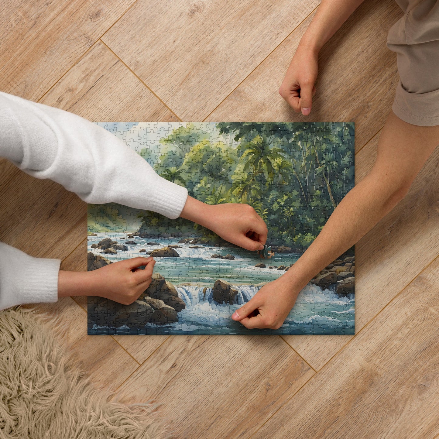Jungle River Watercolor Jigsaw Puzzle - Puzzle - Discovery Co.