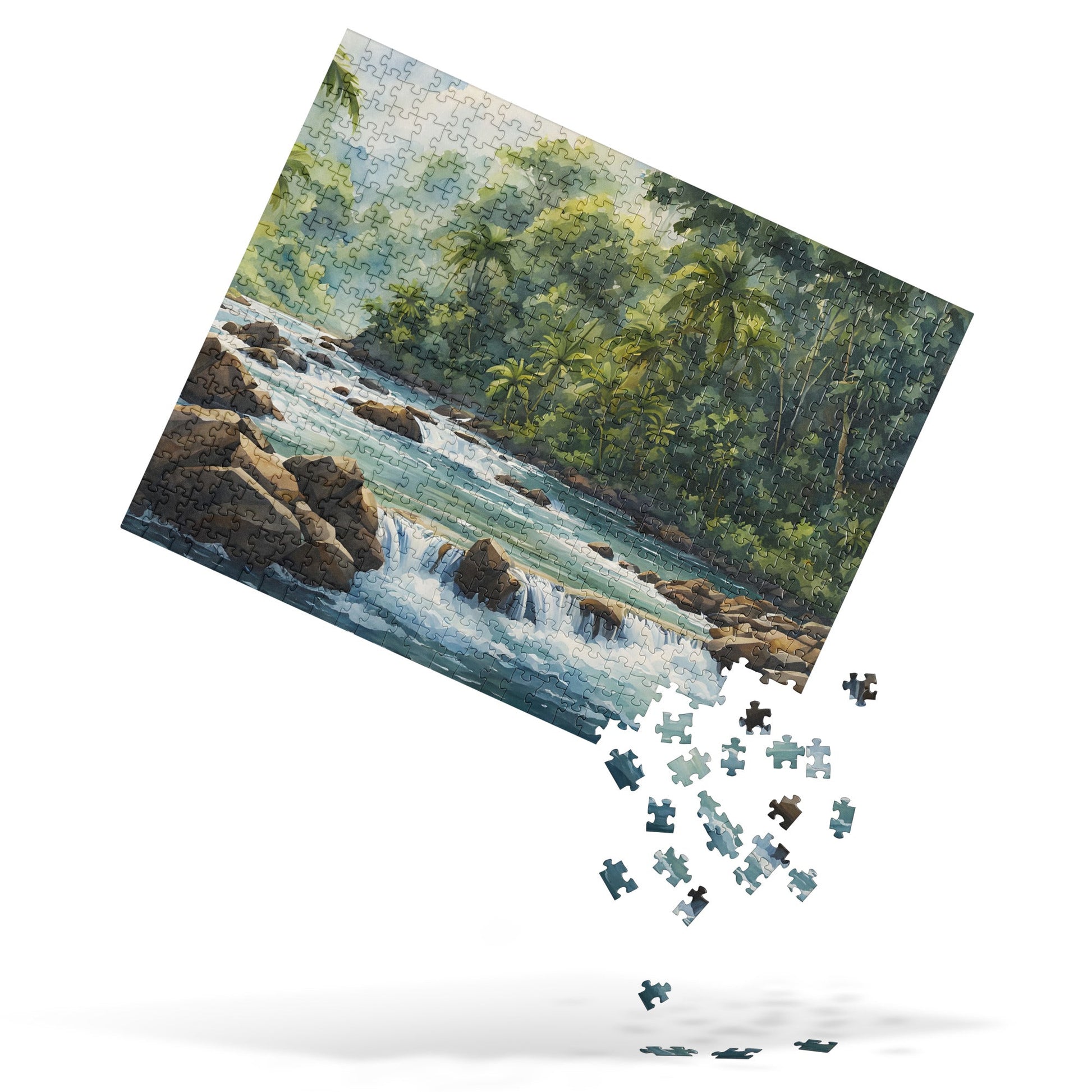 Jungle River Watercolor Jigsaw Puzzle - Puzzle - Discovery Co.