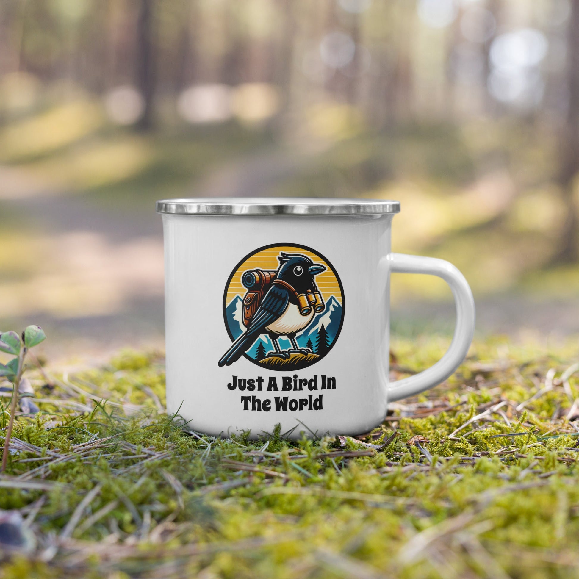 Just A Bird In The World Enamel Mug - Mugs - Discovery Co.