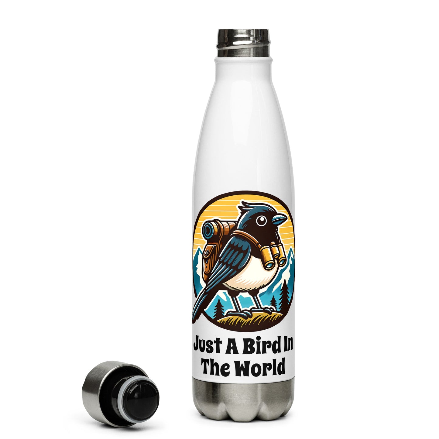 Just A Bird In The World Stainless Steel Water Bottle - Stainless Steel Water Bottle - Discovery Co.